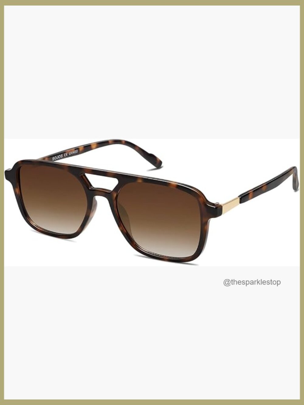 Retro Aviator Sunglasses with UV400 Protection, Recycled Material